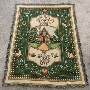 As For Me and My House We Shall Serve The Lord - Throw Blanket/Wall Hanging